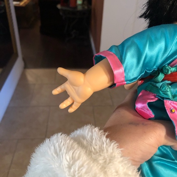 Asian Chinese Woman Carrying Child Cloth Dolls 13 inch mom and baby. Please read - Picture 15 of 15